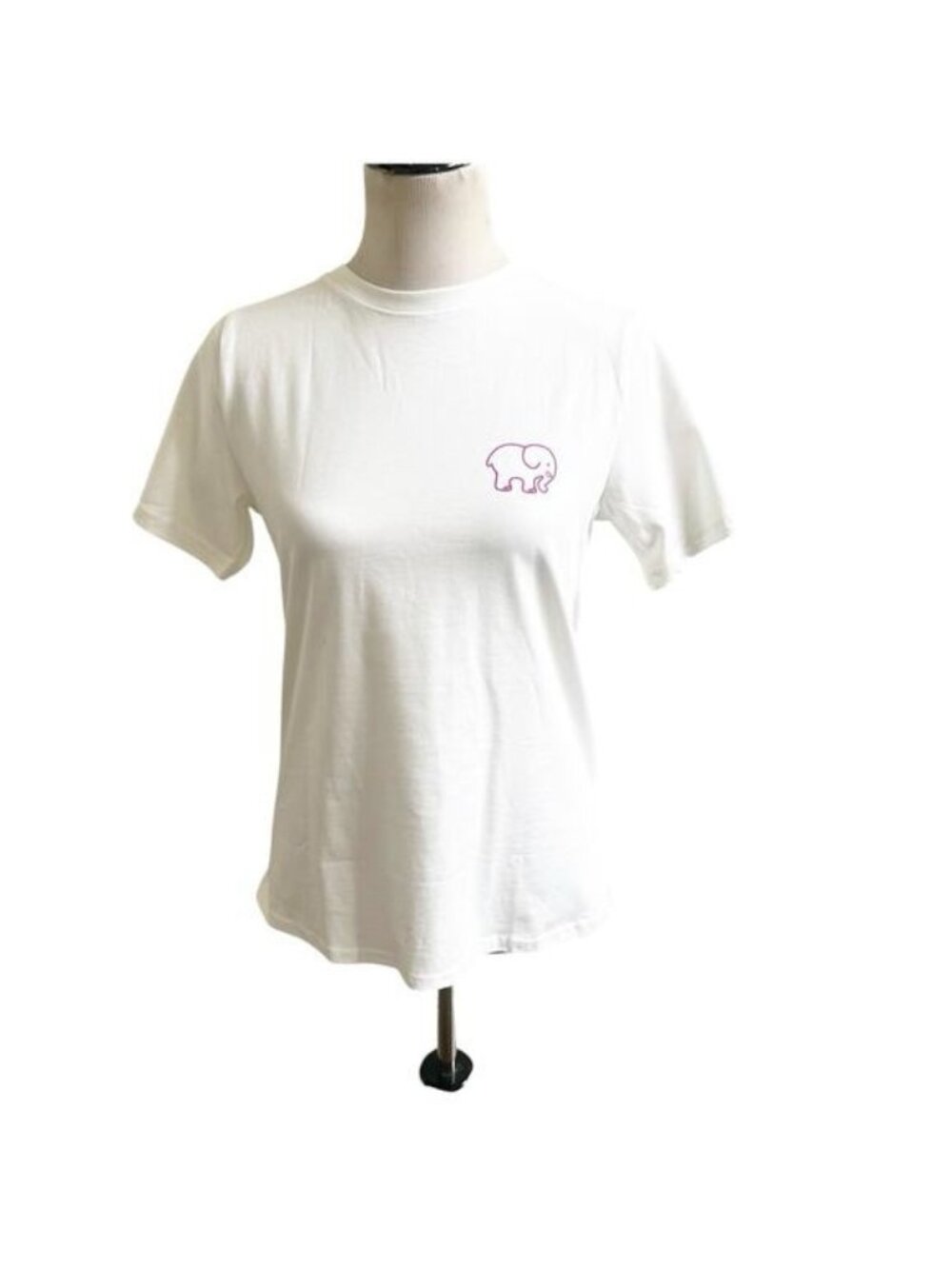Ivory Ella Women’s NWOT Pink Elephant Graphic Short Sleeve Tee Size XS Organic